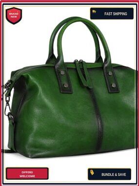 Vegetable Tanned Leather Satchel Handbag Shoulder Crossbody Tote Purse